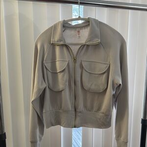 Mono B Gray Bomber Jacket Lightweight Structured